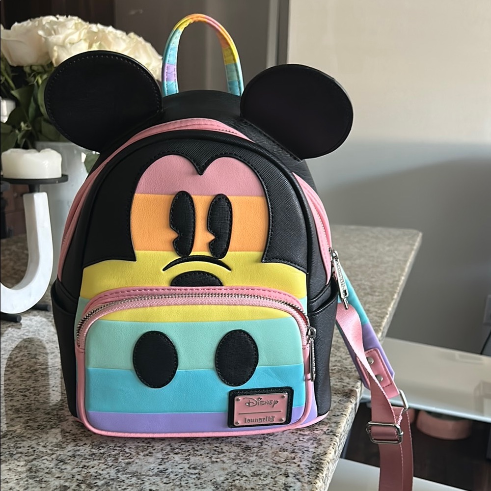 Disney Loungefly Mickey Mouse Backpack Rainbow Pastel